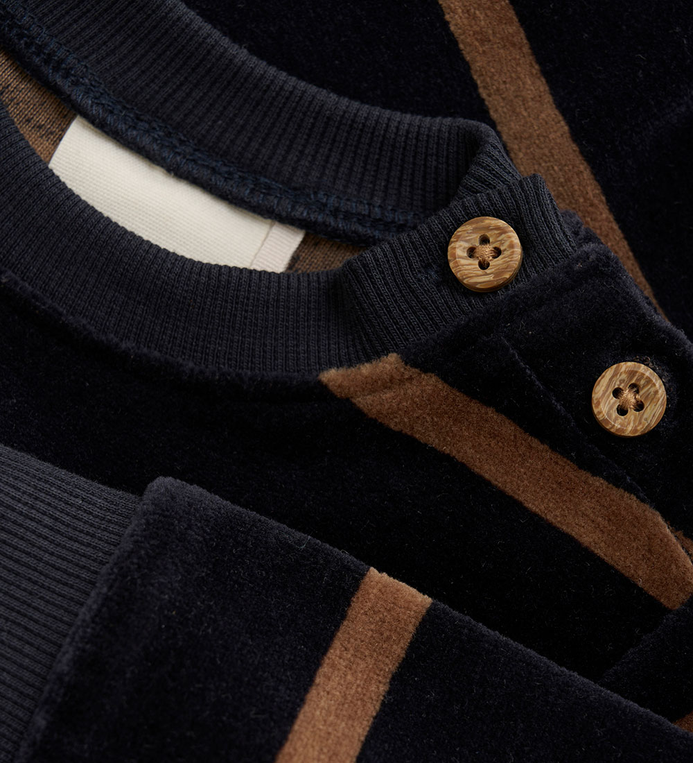 Minymo Sweatshirt - Velour - Dark Navy