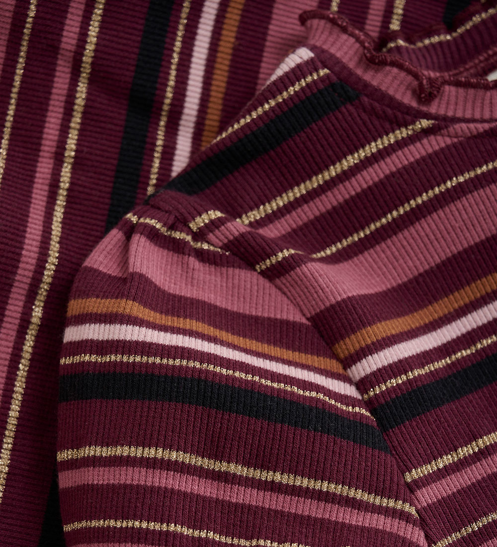 Minymo Bluse - Rib - Twany Port