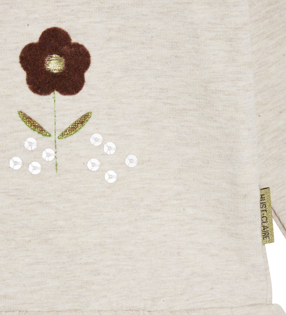 Hust and Claire Bluse - Ajna - Wheat Melange m. Blomster
