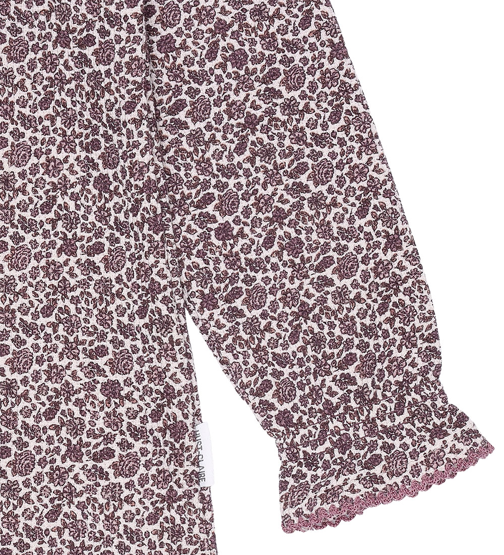 Hust and Claire Bluse - Vaflet - Ariella - Gray Lilac m. Blomste