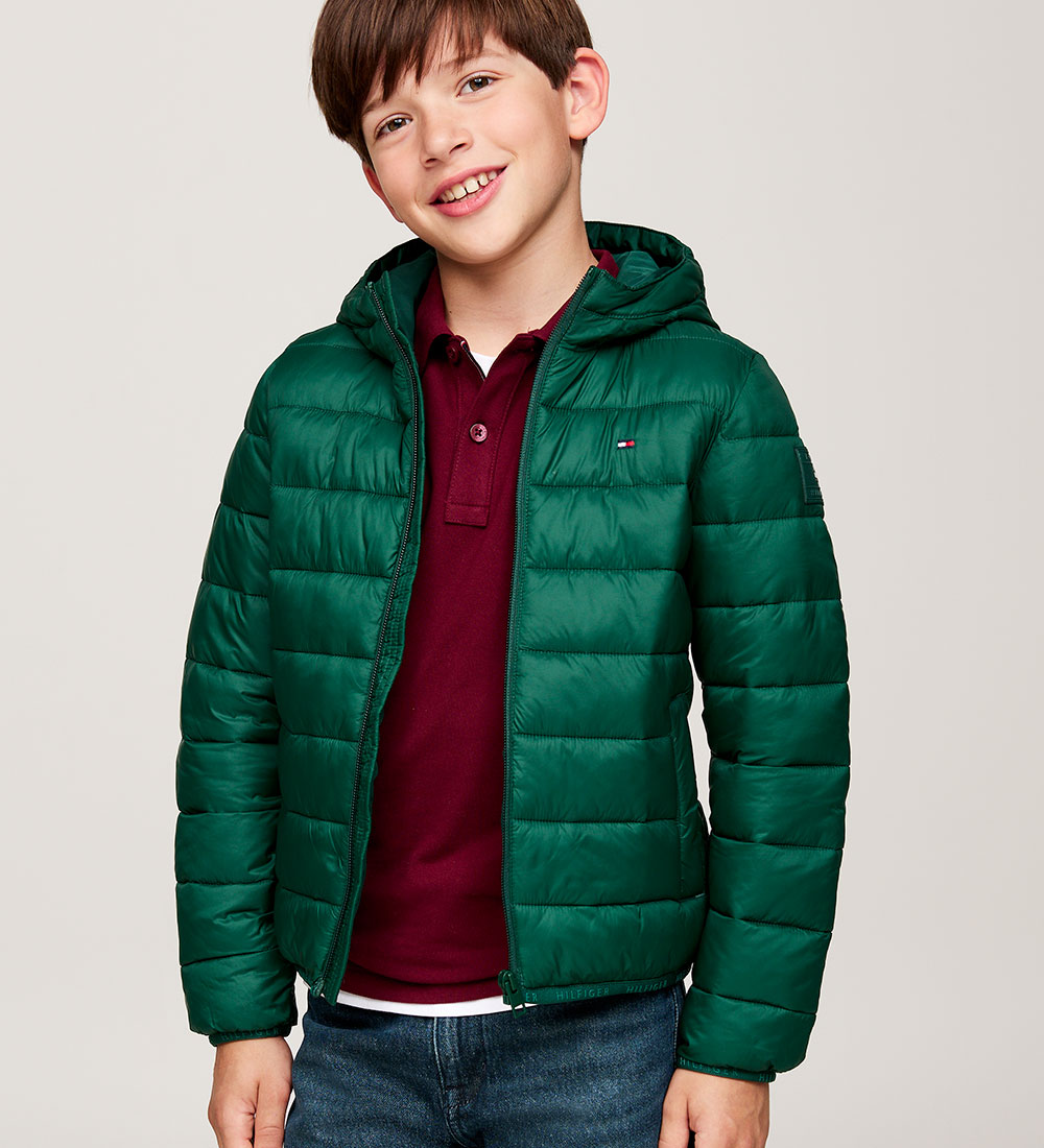 Tommy Hilfiger Dynejakke - U Lightweight - Ornamental Green