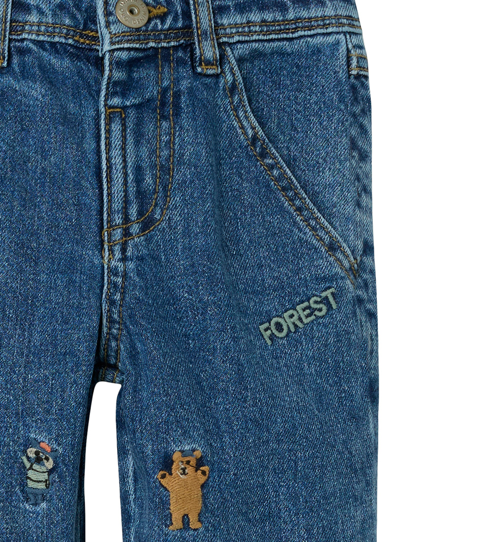 Name It Jeans - NmmSilas - Dark Blue Denim m. Broderi