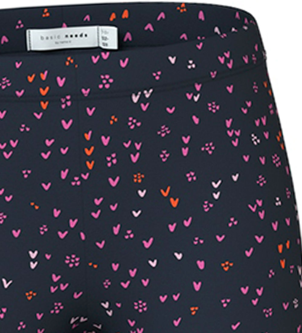 Name It Leggings - Sweat - NkfDavina - Dark Sapphire/Hearts