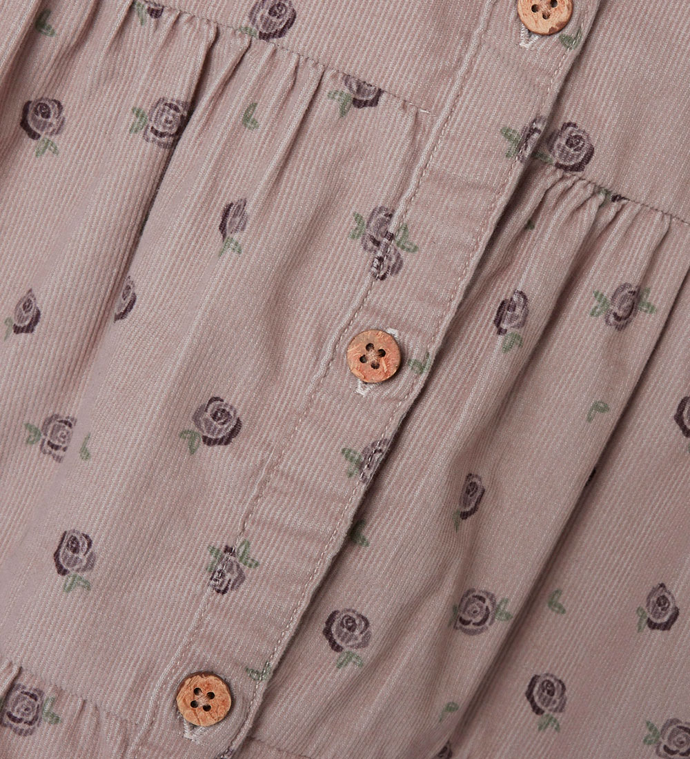 Lil Atelier Kjole - Rib - NmfNola - Gray Morn/Floral