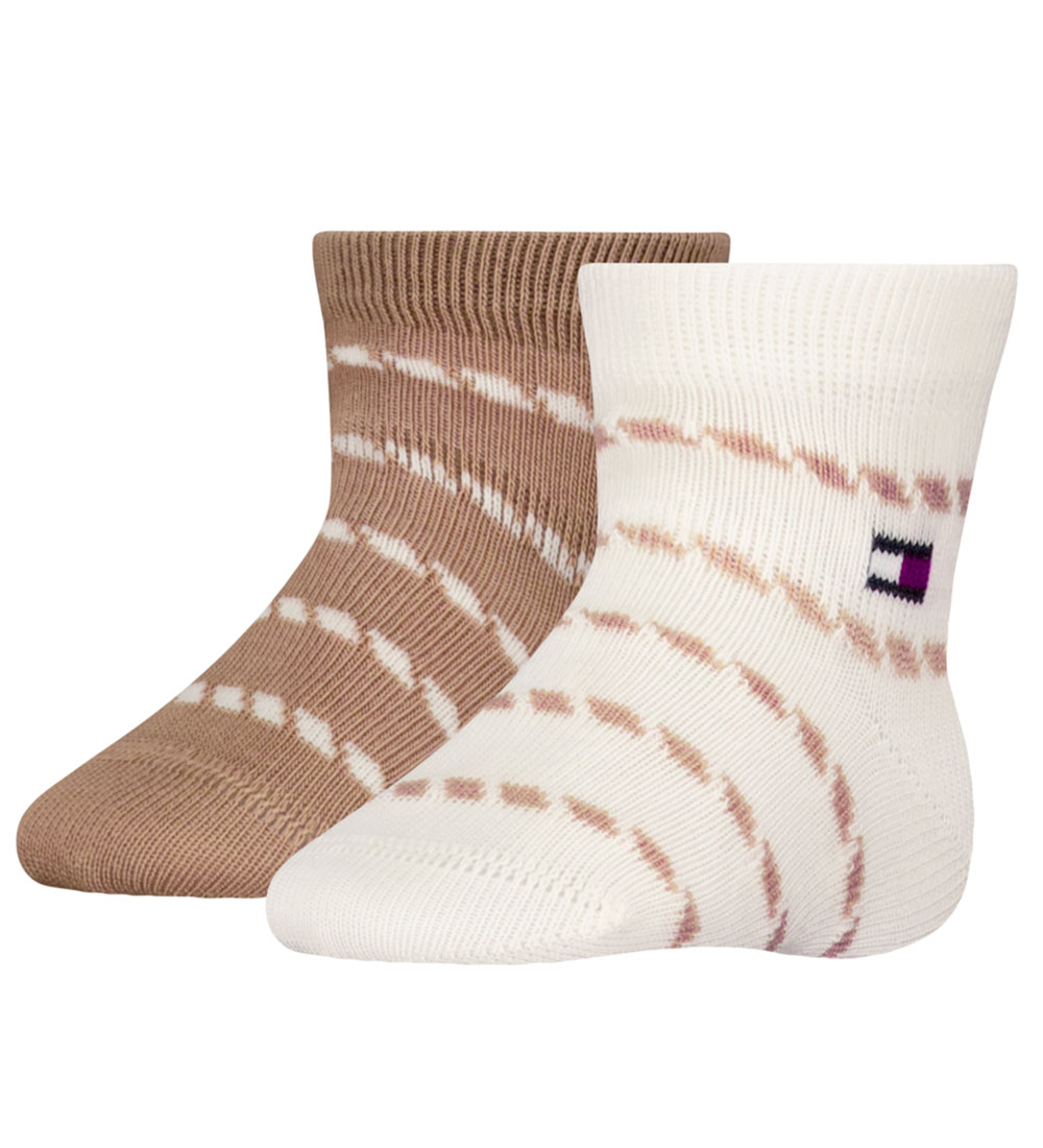 Tommy Hilfiger Strømper - Rib - 2-pak - Classic Khaki