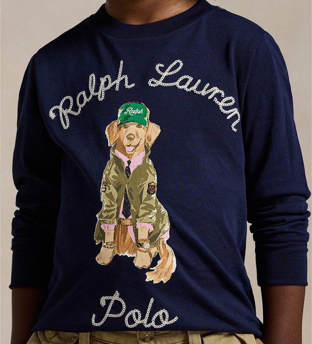 Polo Ralph Lauren Bluse - Navy m. Hund
