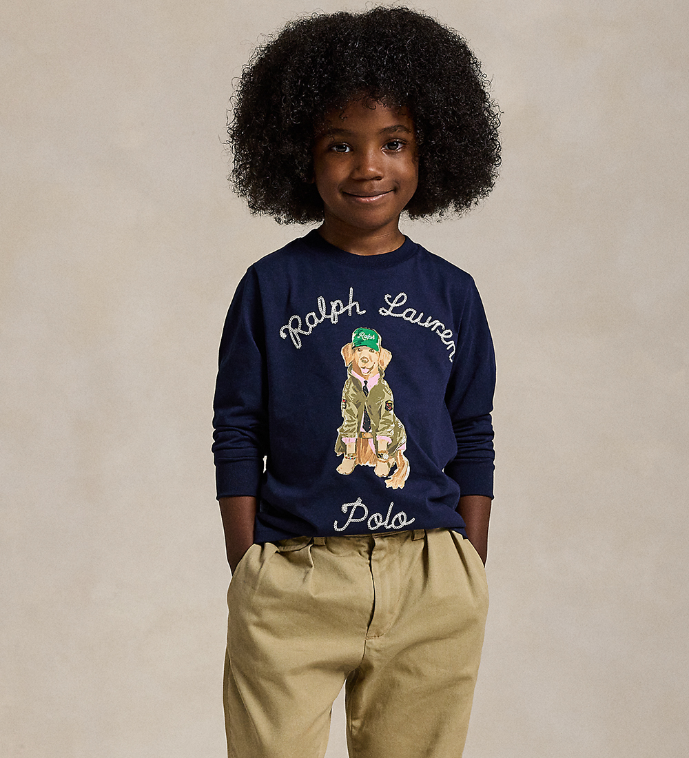 Polo Ralph Lauren Bluse - Navy m. Hund