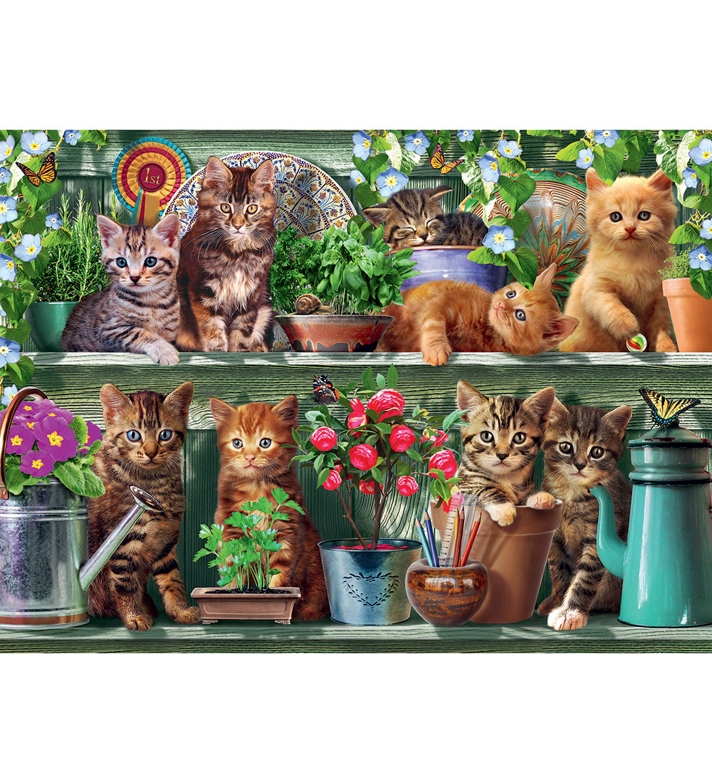 Ravensburger Puslespil - 500 Brikker - Cats On The Shelf