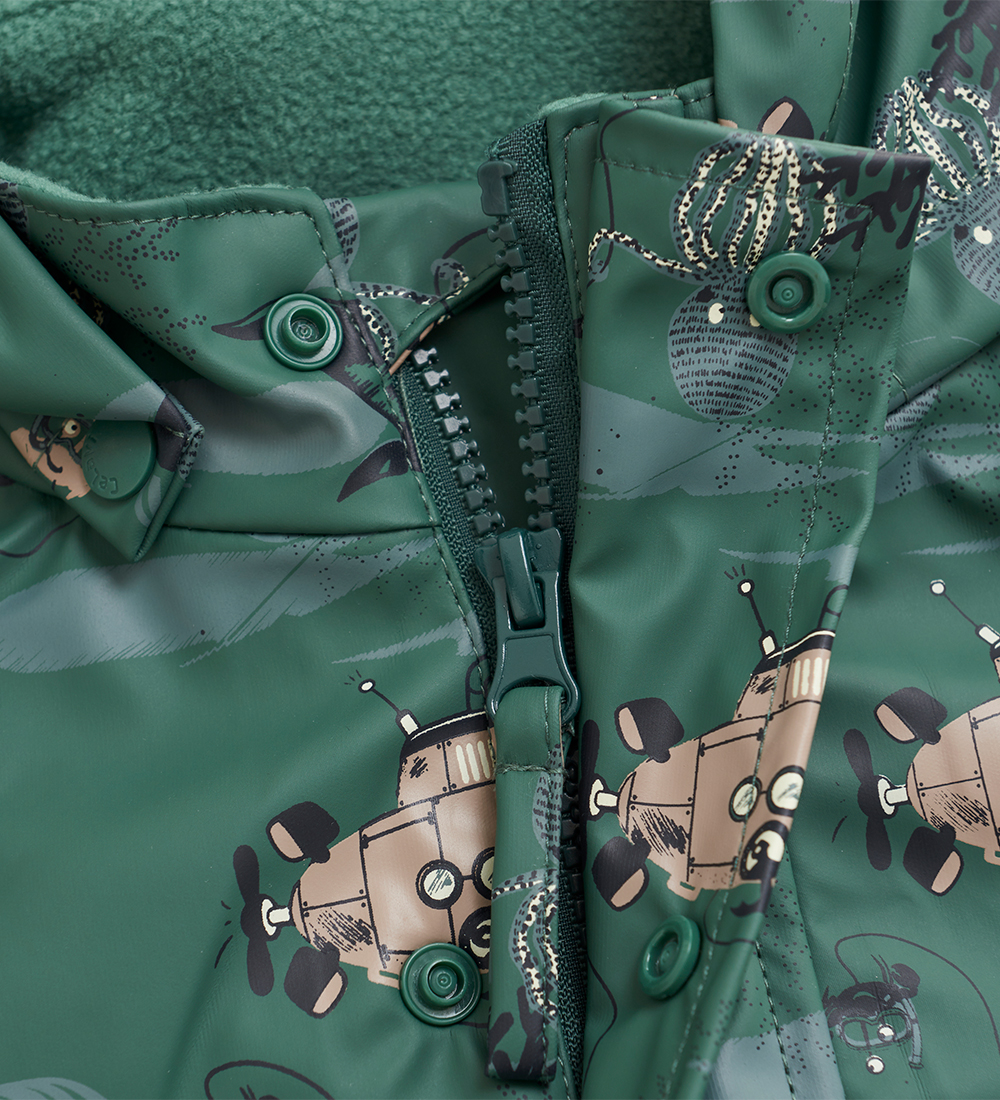 CeLaVi Regndragt m. Fleece - Smoke Pine