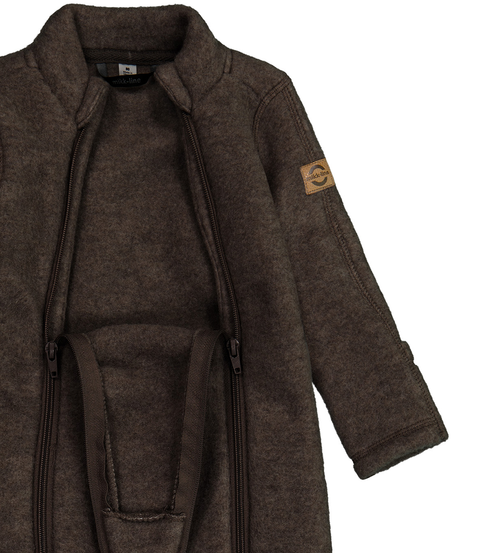 Mikk-Line Køredragt - Uld - Dark Brown Melange