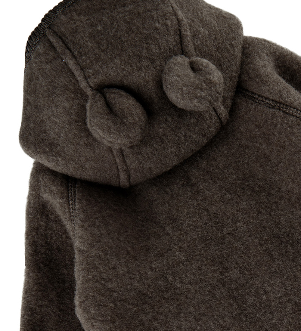 Mikk-Line Køredragt m. Hætte - Uld - Dark Brown Melange