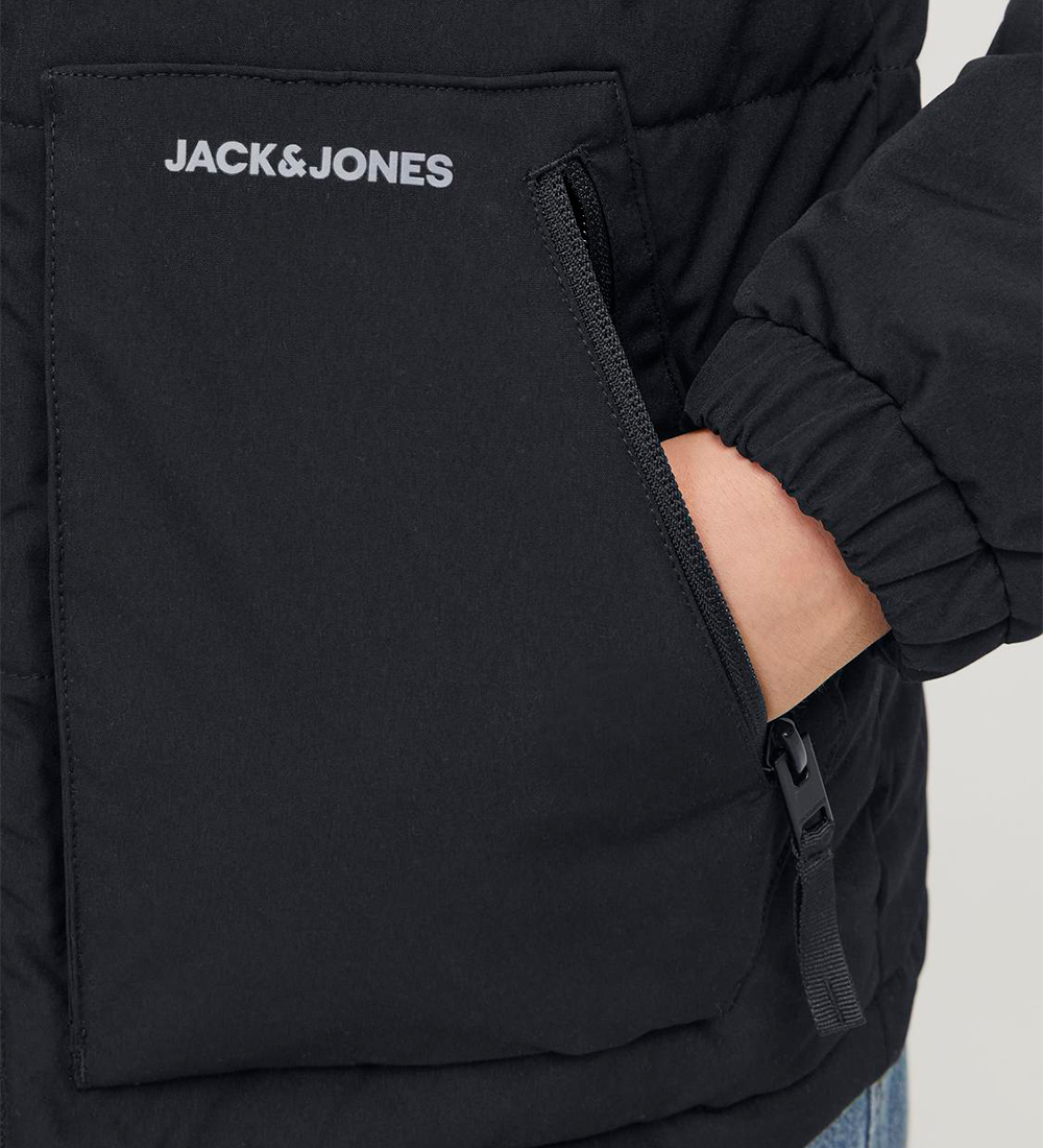 Jack & Jones Dynejakke - JJEOtto - Sort/Asphalt
