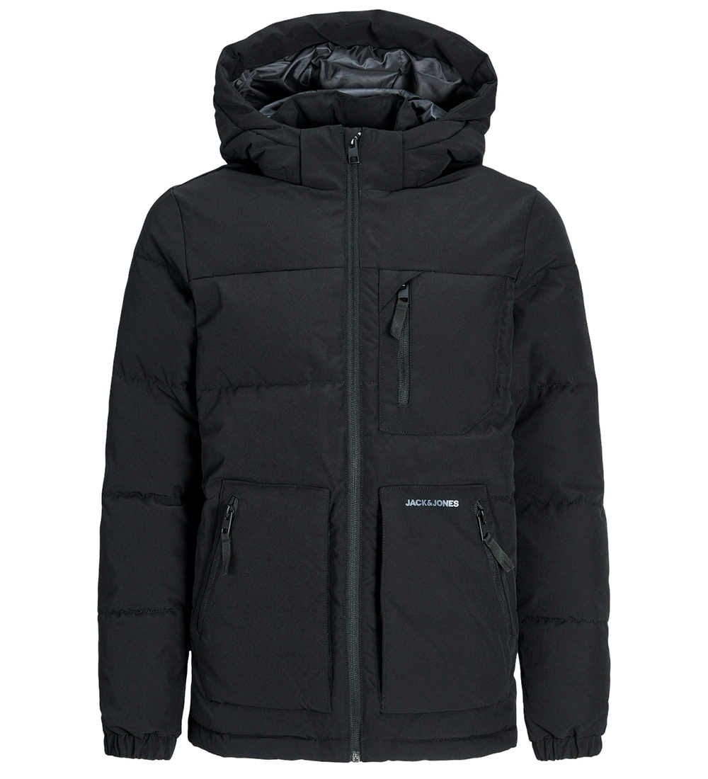 Jack & Jones Dynejakke - JJEOtto - Sort/Asphalt