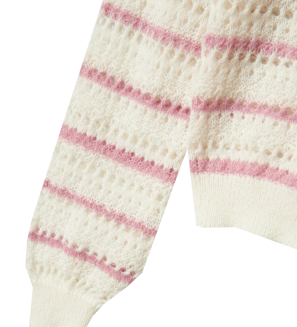 LMTD Bluse - Strik - NlfKuvi - Mauve Mist/White Stripes
