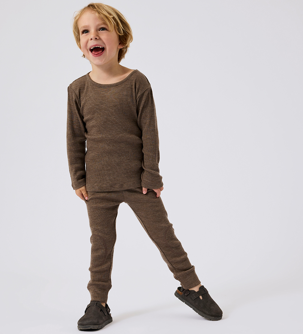 Name It Leggings - Uld - Rib - NmmWossa - Walnut