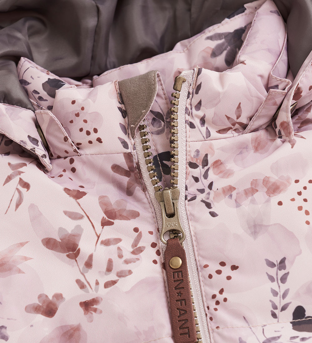 En Fant Dynejakke - Quilt - Burnished Lilac m. Blomster