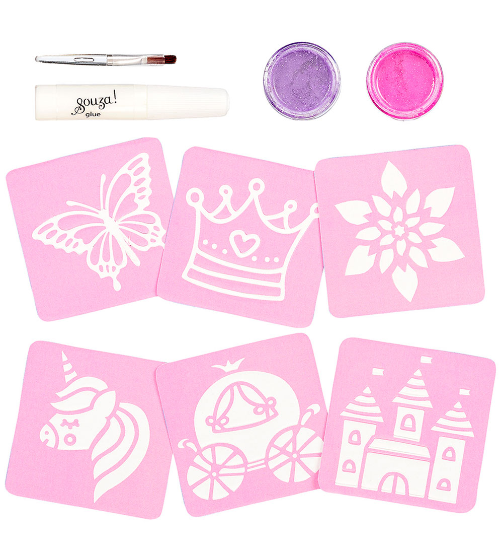 Souza Glitter-Tatoveringer - 12 Skabeloner - Princess