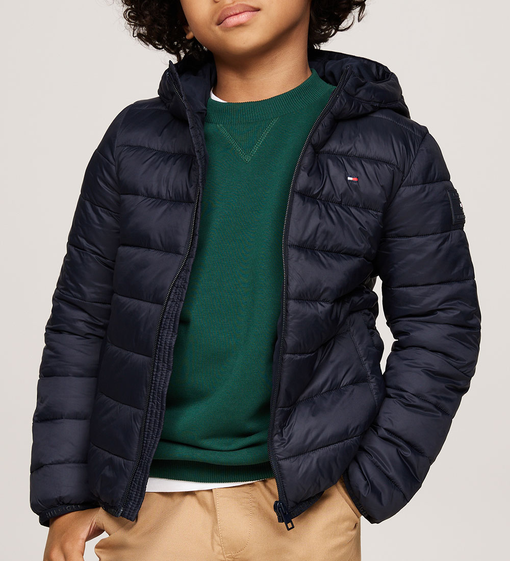 Tommy Hilfiger Dynejakke - U Lightweight - Desert Sky