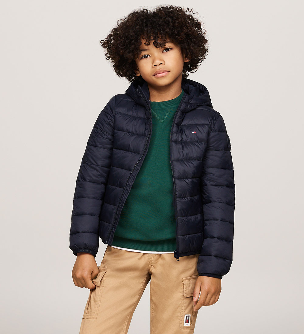 Tommy Hilfiger Dynejakke - U Lightweight - Desert Sky