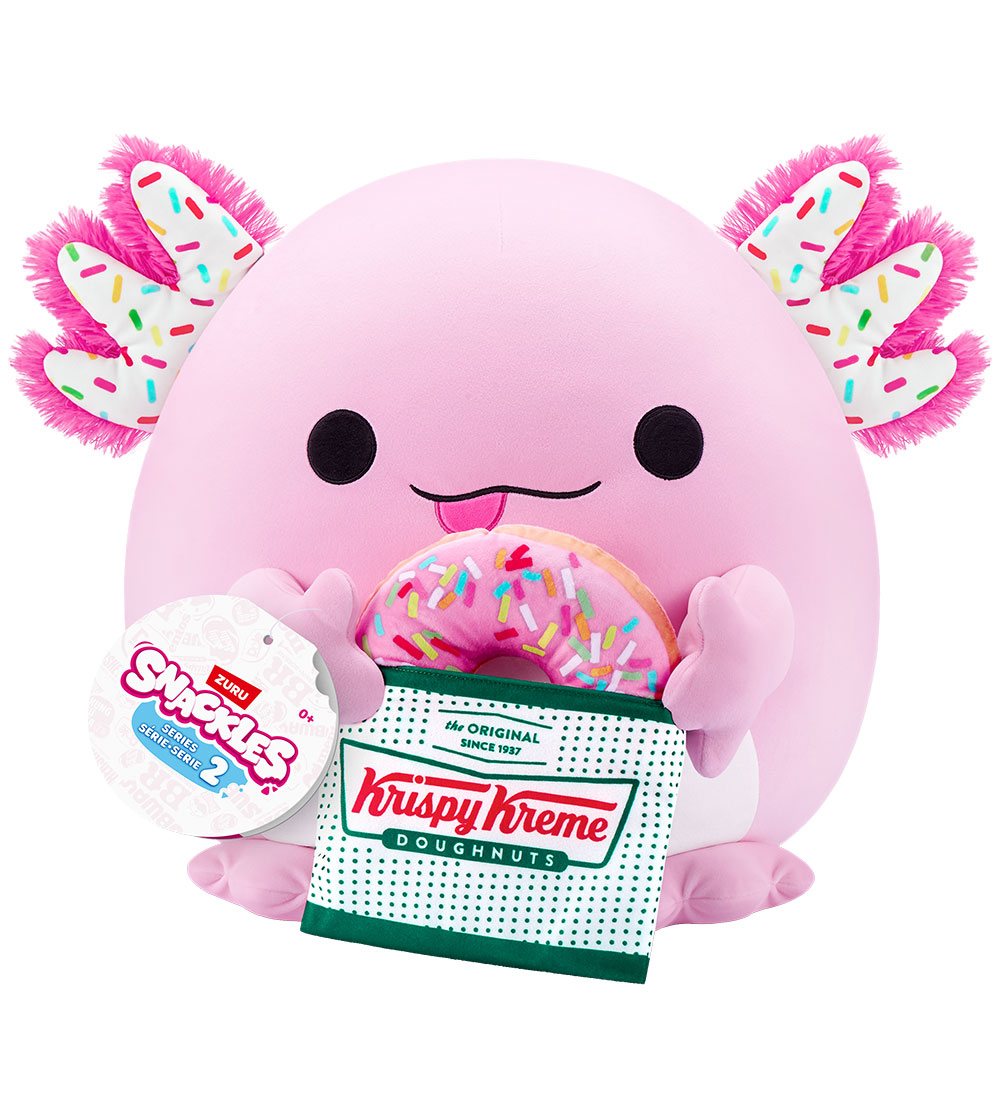 Snackles Bamse - 25 cm - Axolotlen Abbie m. Krispy Kreme Doughnu