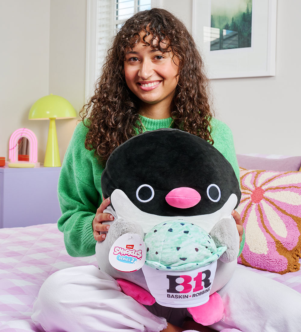 Snackles Bamse - 50 cm - Pingvinen Penelope m. Baskin Robbins