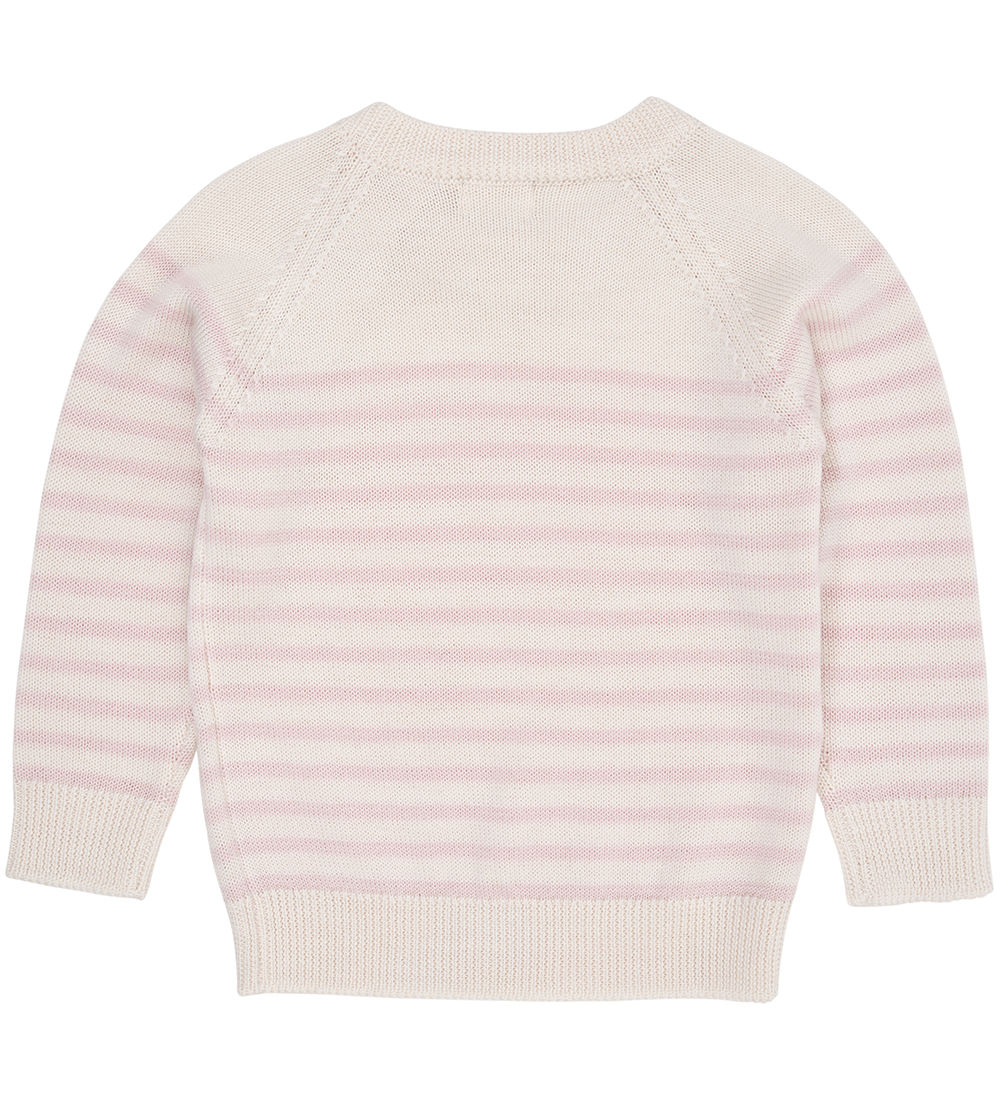 Copenhagen Colors Bluse - Uld - Strik - Cream/Dusty Rose Stripe