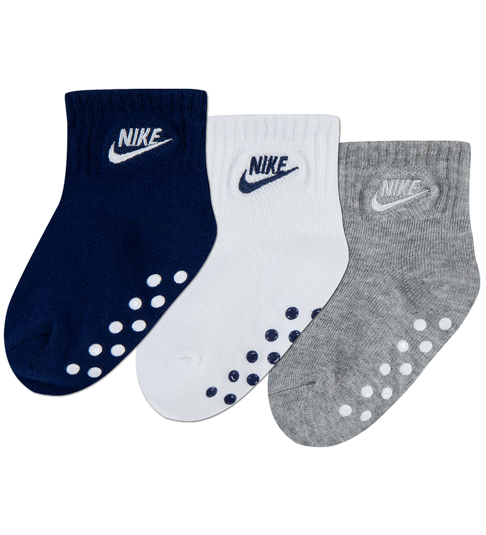 Nike Strømper - 3-pak - Non-Slip - Navy/Hvid/Grå