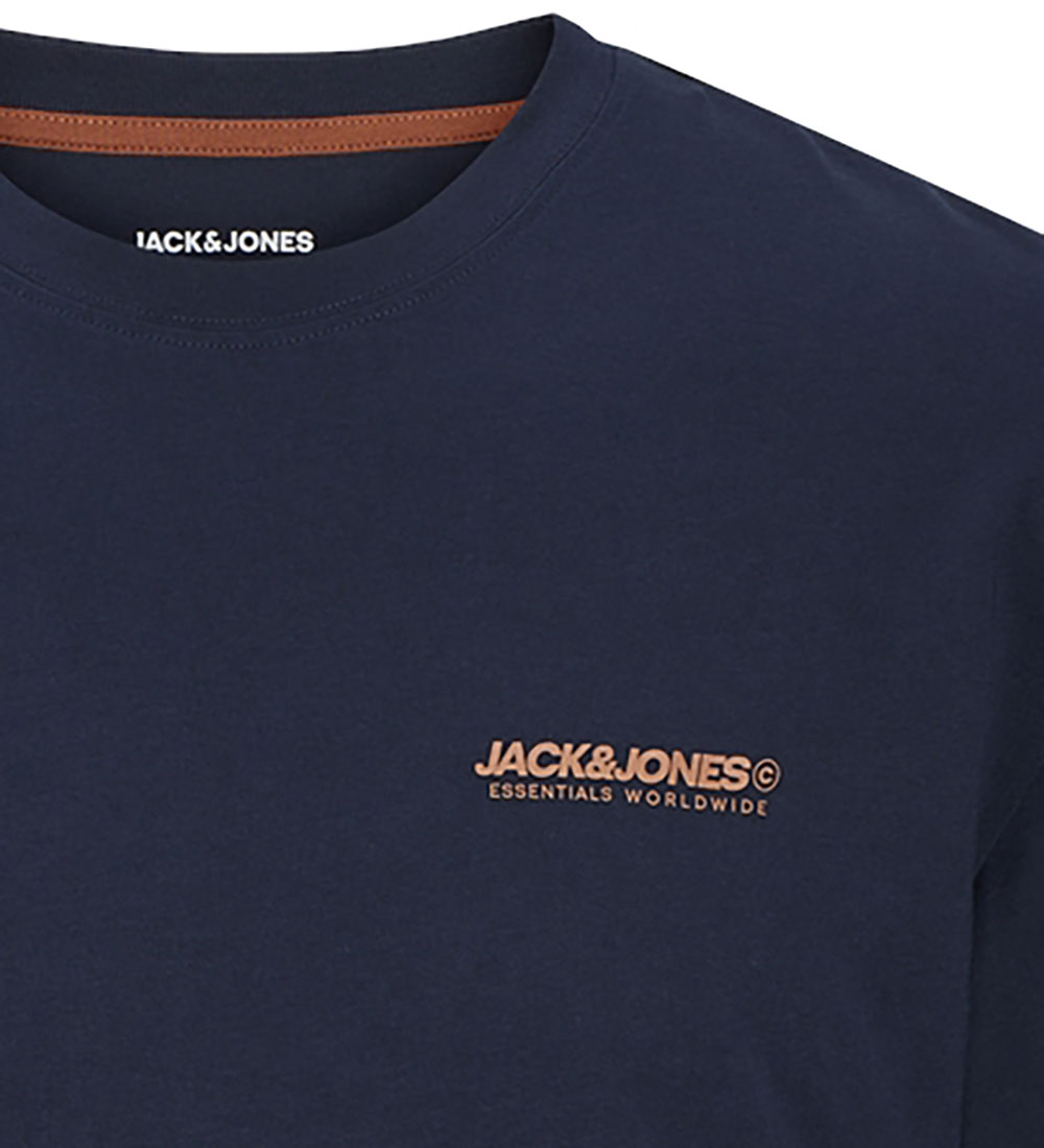 Jack & Jones T-shirt - JjeLegacy - Navy Blazer/MOCHA BISQUE/FIT