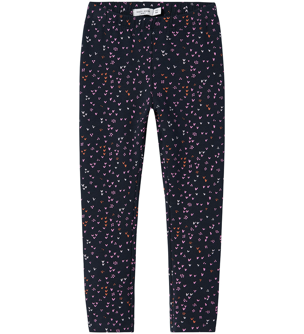 Name It Leggings - NmfDavina - Dark Sapphire/Hearts