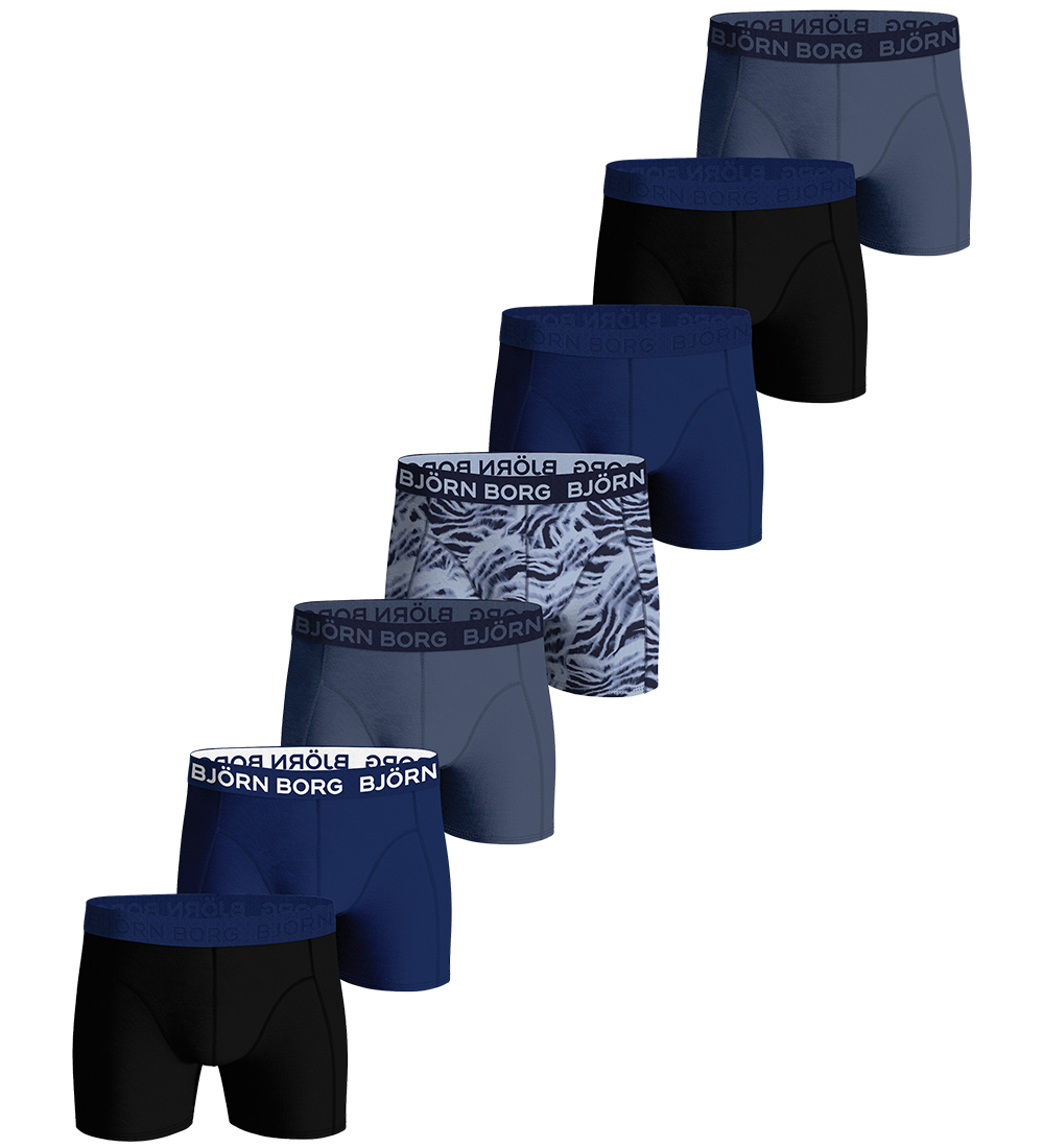 Björn Borg Boxershorts - 7-pak - Sort/Blå/Print