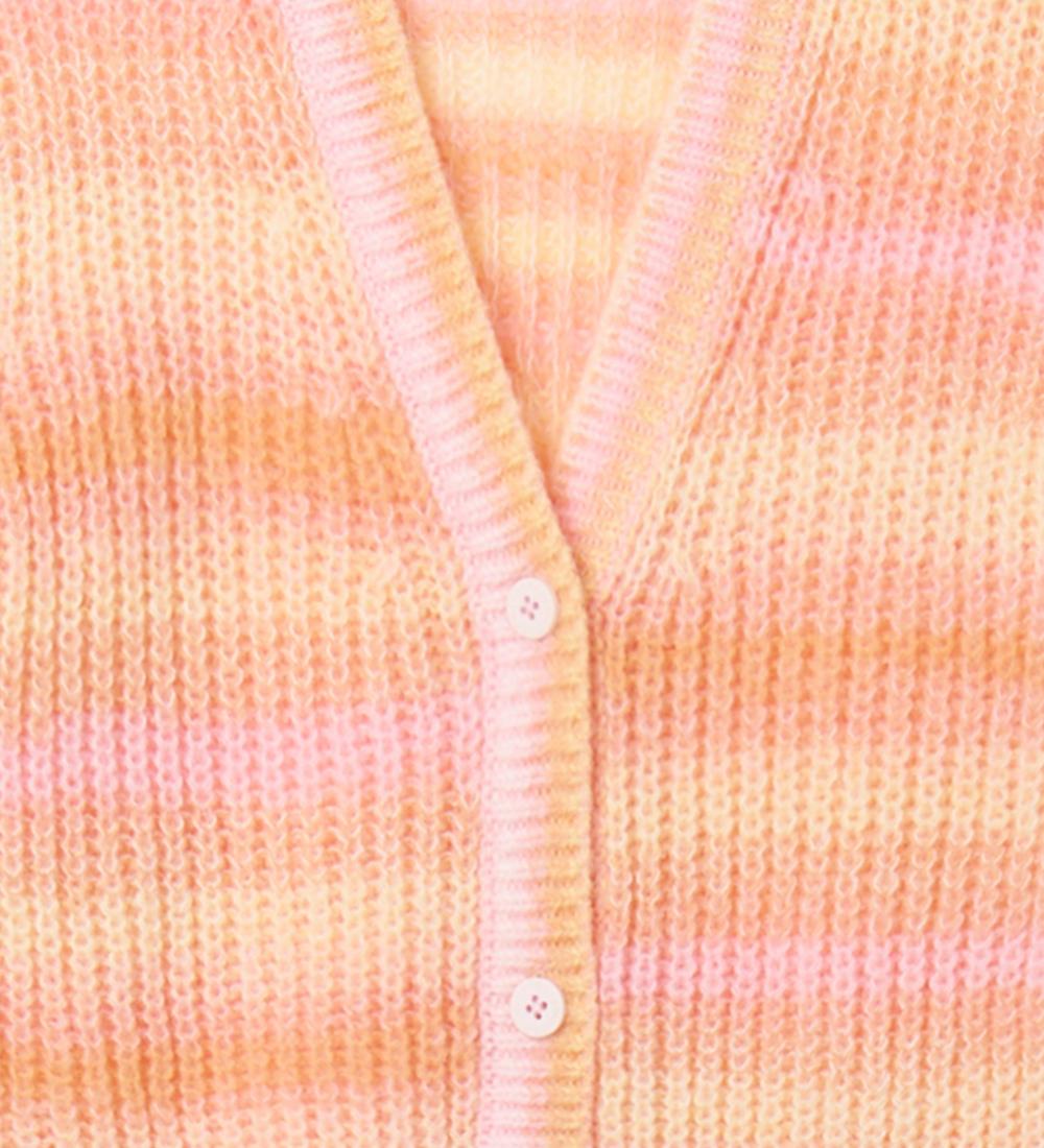 Stella McCartney Kids Cardigan - Strik - Rosa/Orangestribet