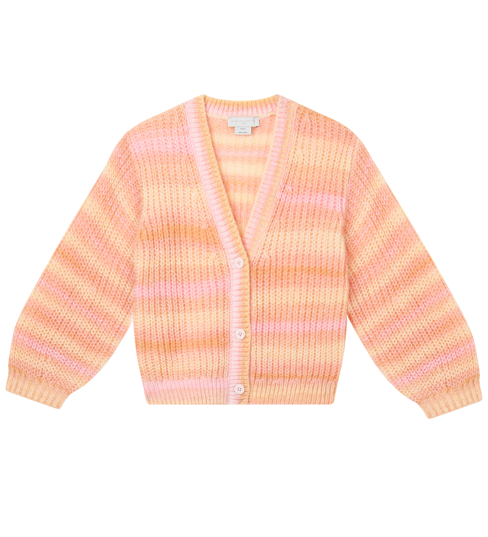Stella McCartney Kids Cardigan - Strik - Rosa/Orangestribet