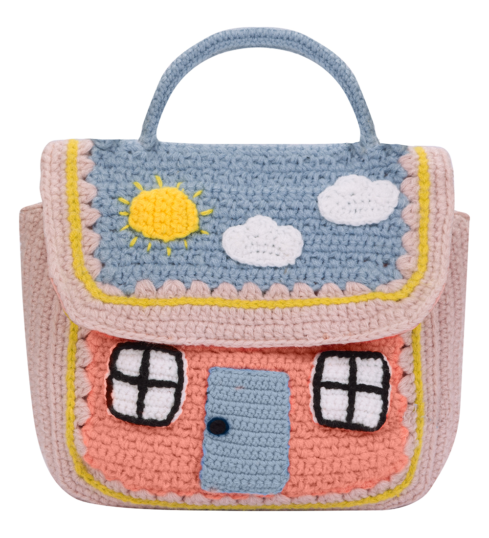 Stella McCartney Kids Håndtaske - Strik - Rosa m. Hus
