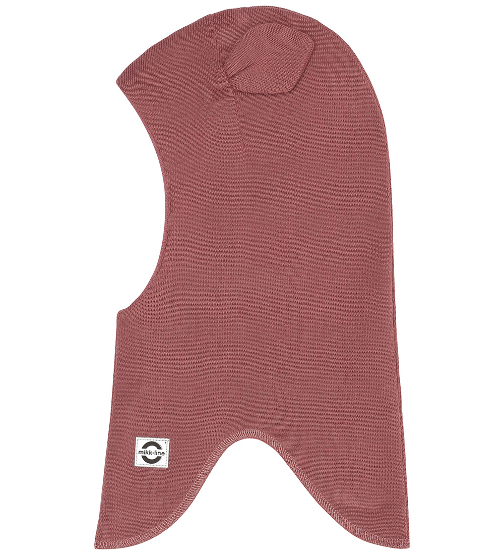 Mikk-Line Elefanthue m. Ører - Uld/Akryl - 2-lags - Rose Brown