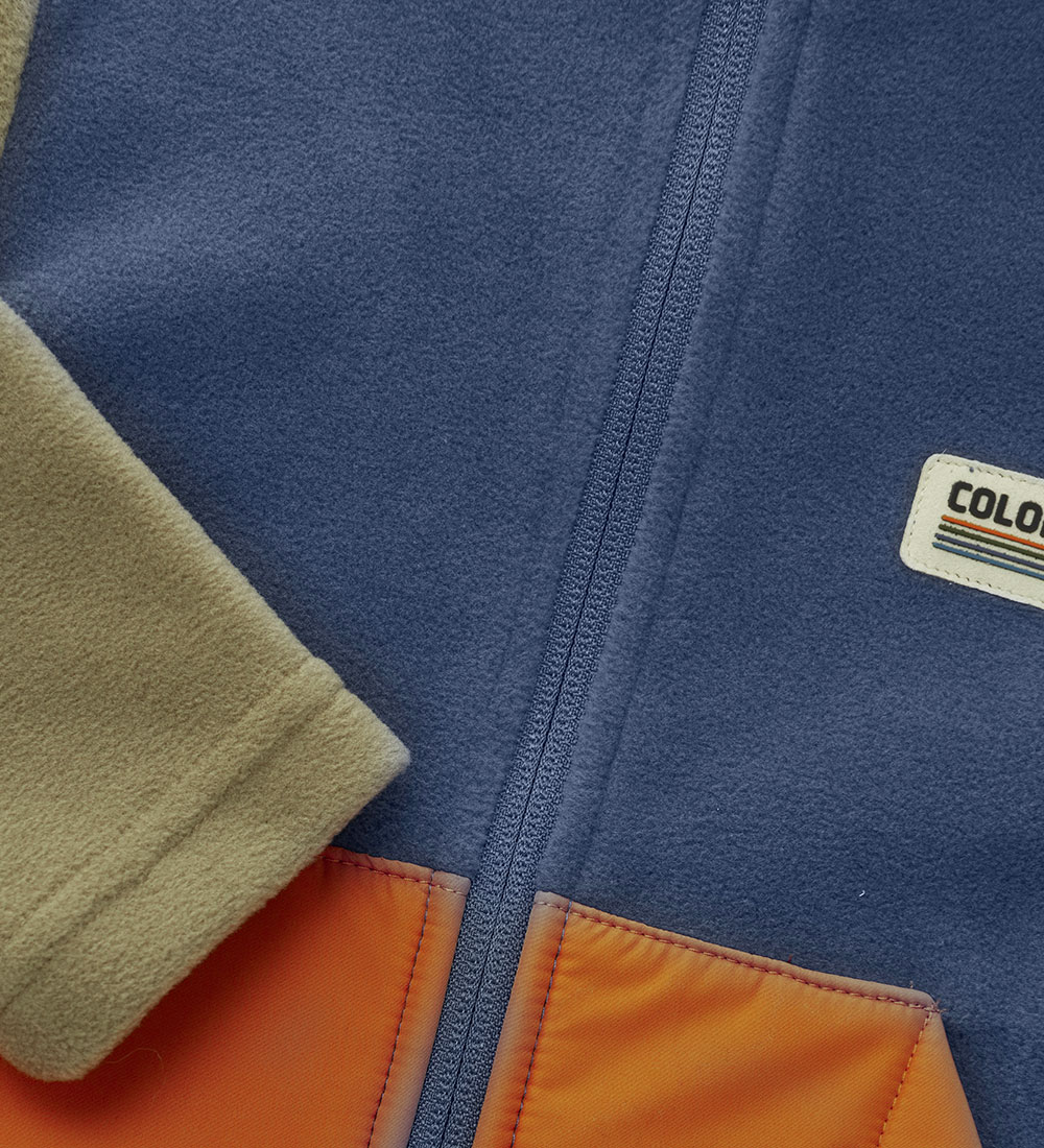 Color Kids Fleecejakke - Vintage Indigo/Orange