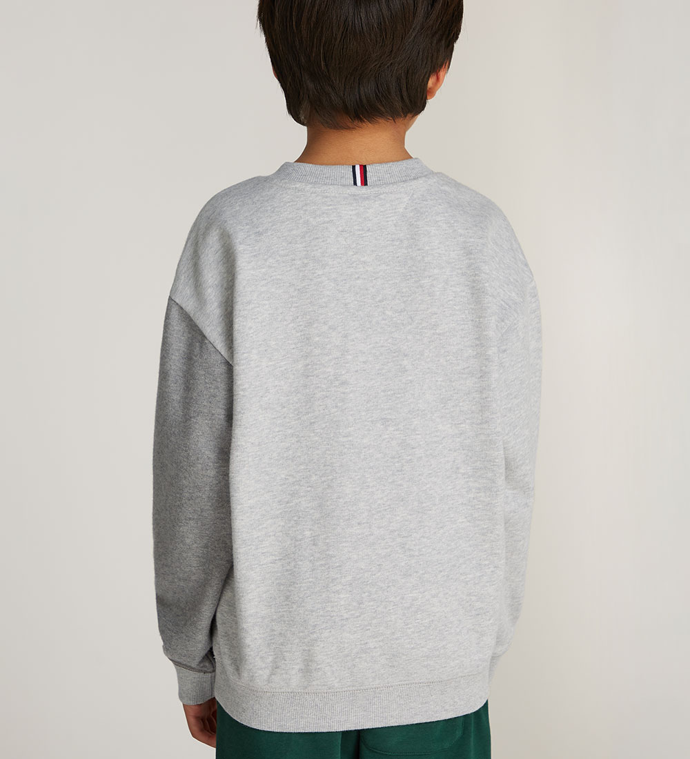 Tommy Hilfiger Sweatshirt - Spliced Printed - Grey Heather Mix