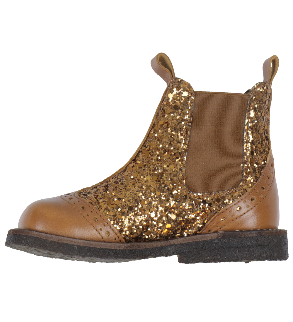 Angulus Støvler - Chelsea - Cognac/Bronze m. Glimmer