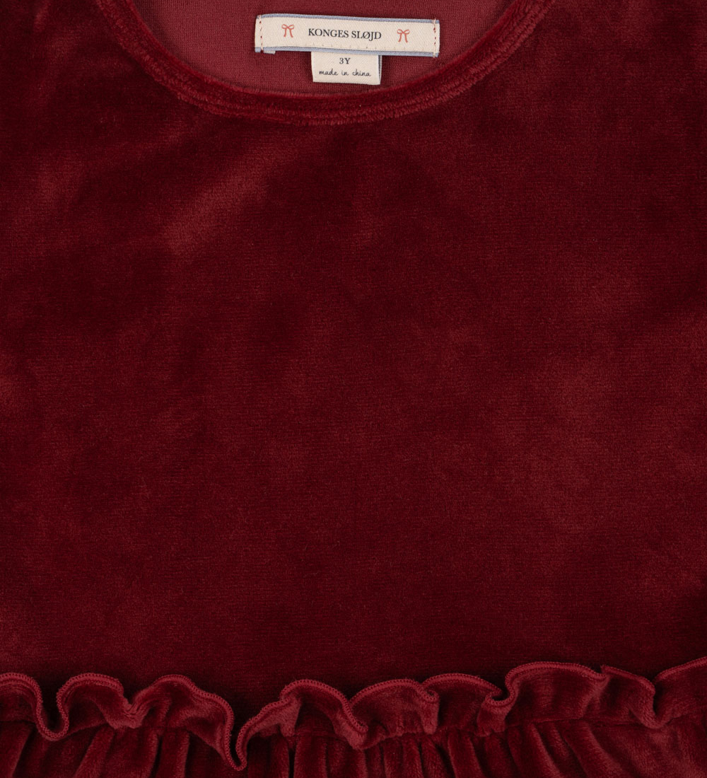 Konges Sløjd Kjole - Velour - Jingle Dress - Red Dahlia