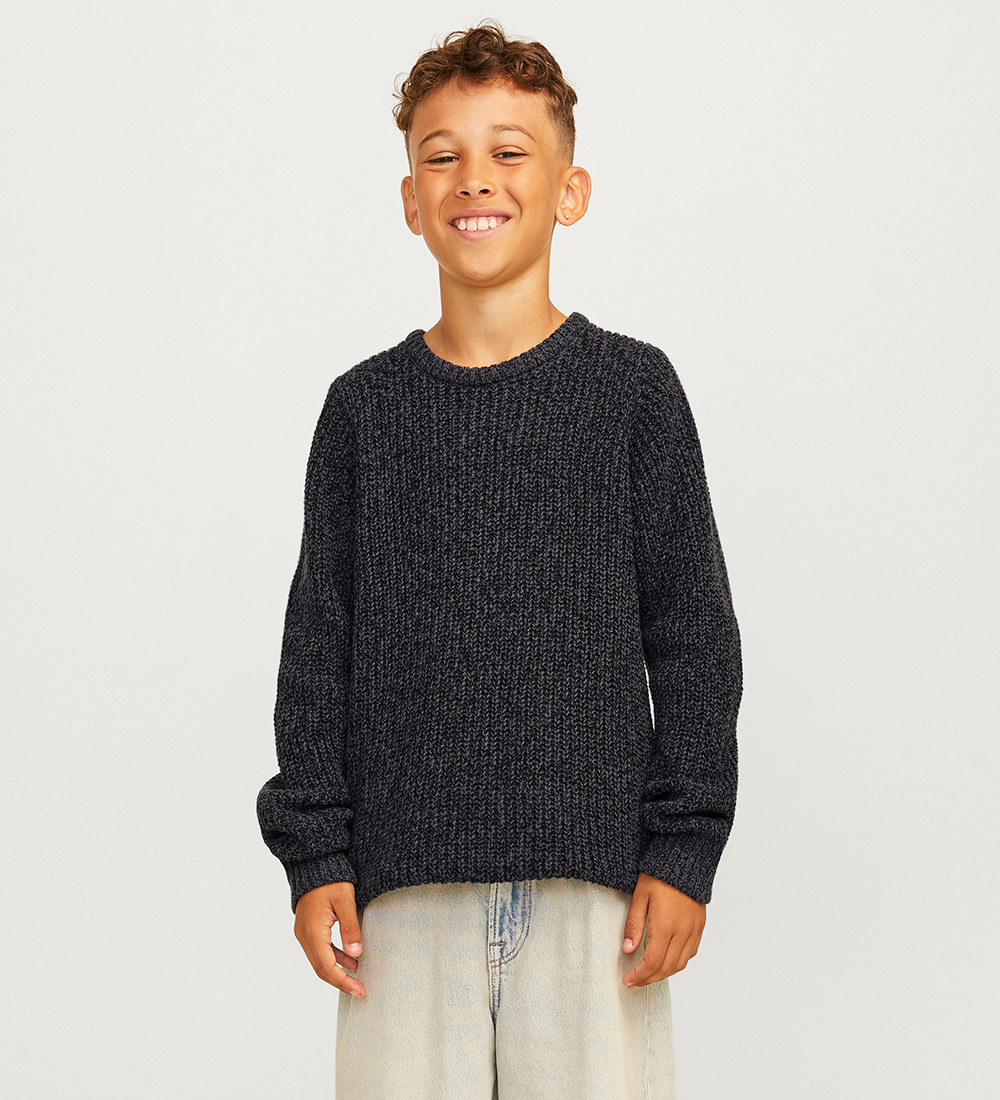 Jack & Jones Strik bluse - JjJones - Asphalt/Twisted w. Black