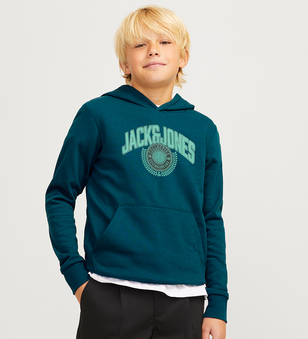 Jack & Jones Hættetrøje  - JjKam - Deep Teal