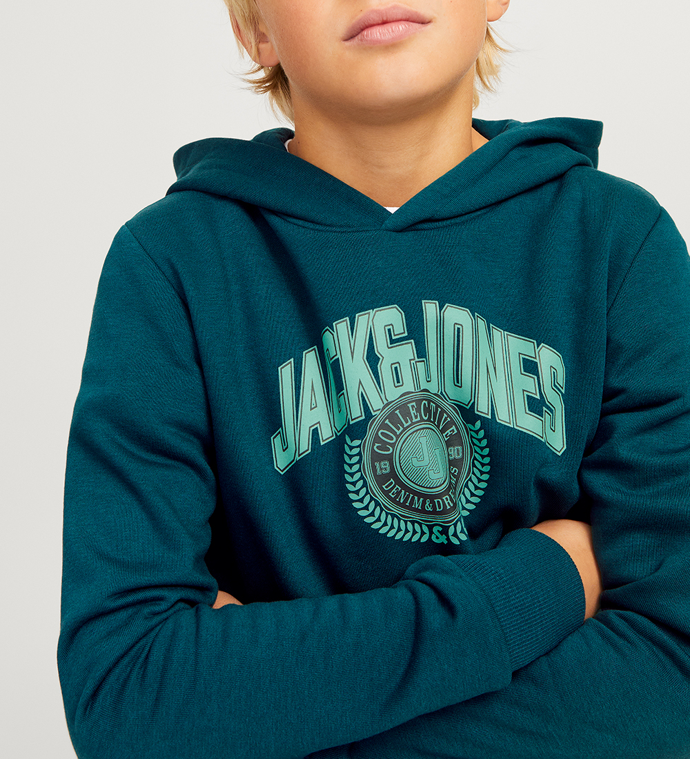 Jack & Jones Hættetrøje  - JjKam - Deep Teal