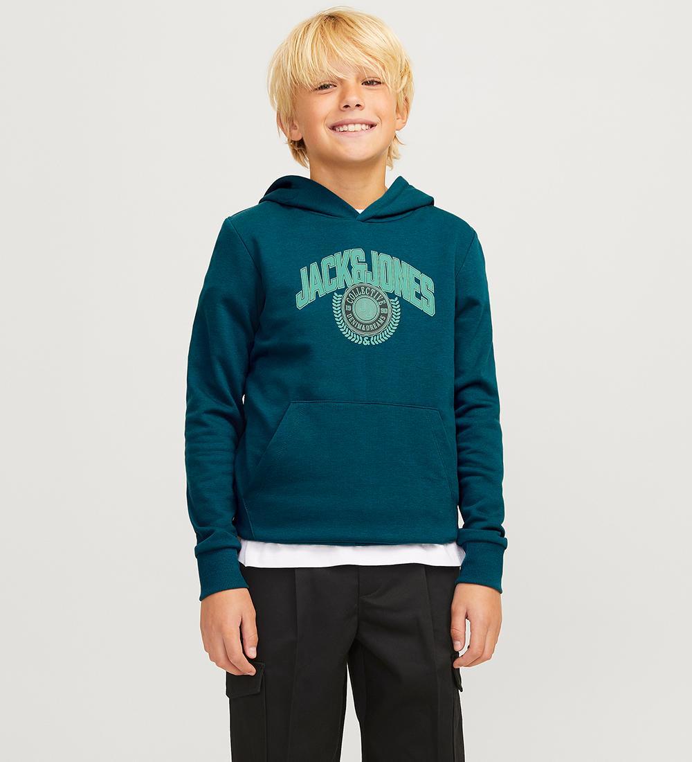 Jack & Jones Hættetrøje  - JjKam - Deep Teal
