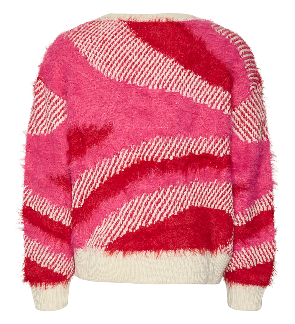 Vero Moda Girl Bluse - Strik - VmcAllie - Birch/Salsa/Magenta