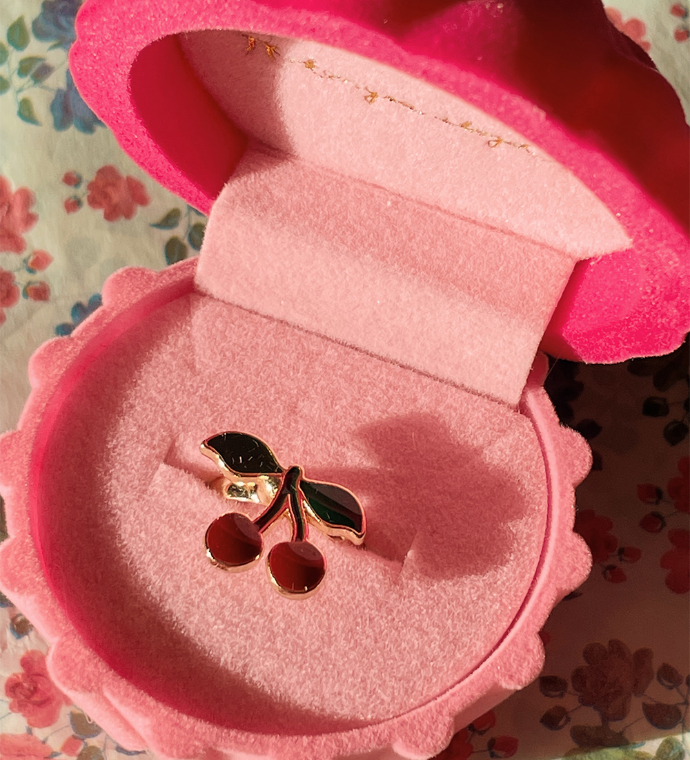 Konges Sløjd Smykkeskrin m. Ring - Cherry