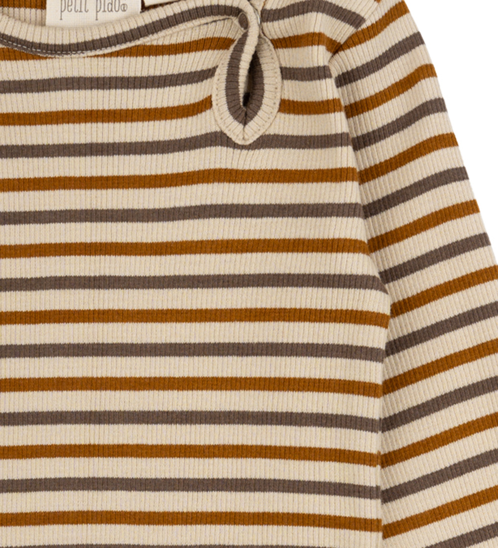 Petit Piao Body l/æ - Rib - Modal - Chocolate Brown/Golden Sun/D
