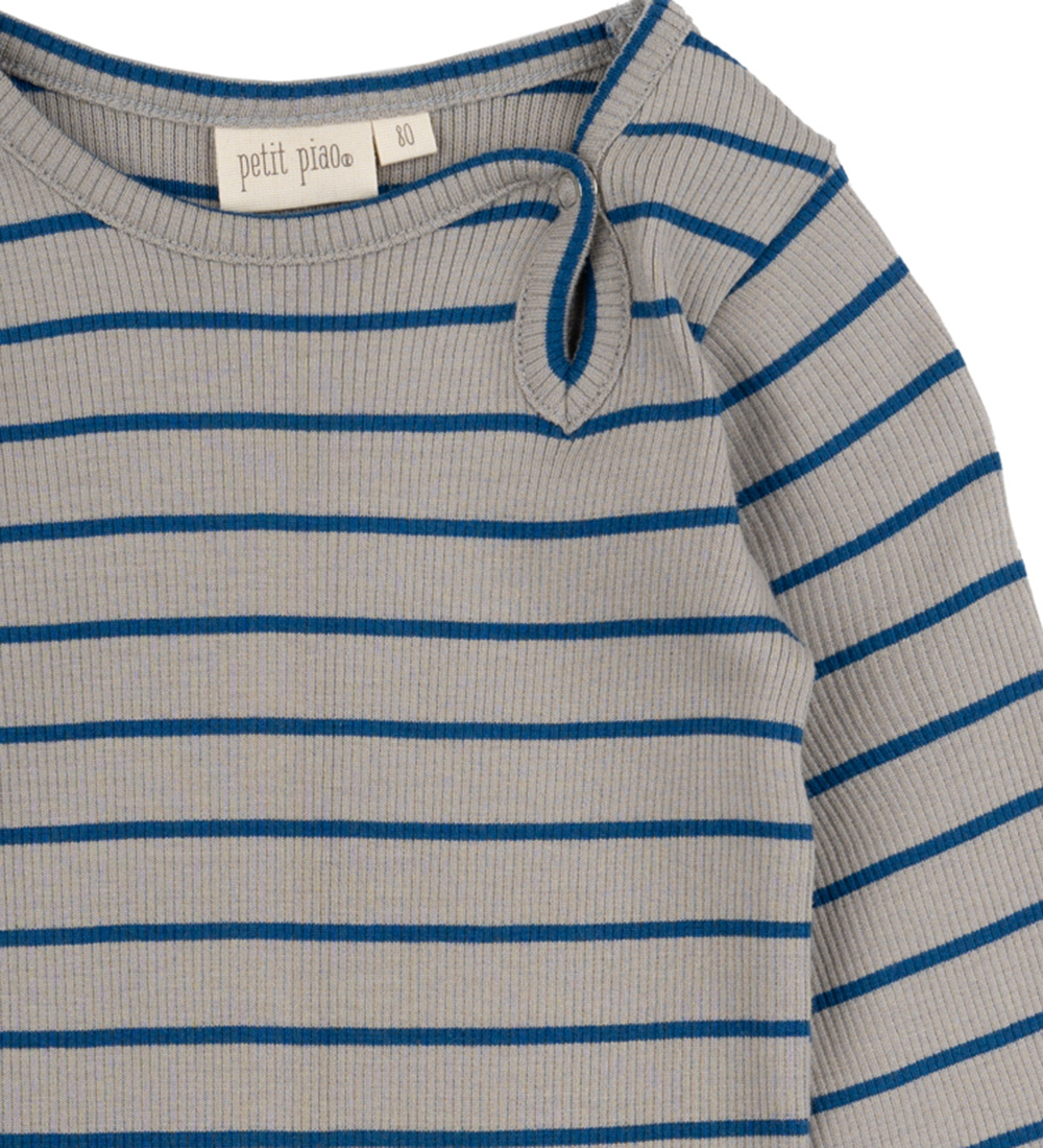 Petit Piao Body l/æ - Rib - Modal - Deep Cobalt/Grey Stone