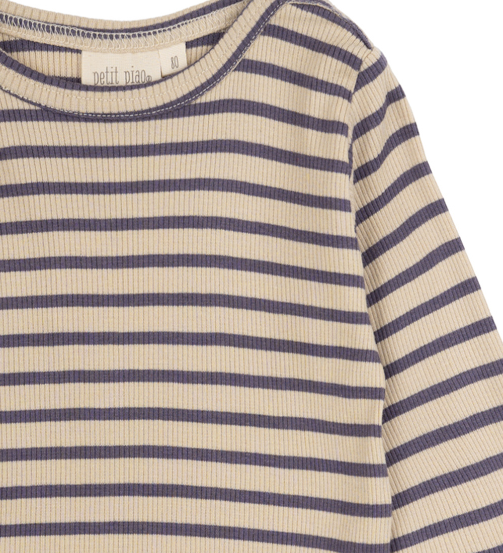 Petit Piao Bluse - Rib - Modal - Dusty Violet/Dark Off White