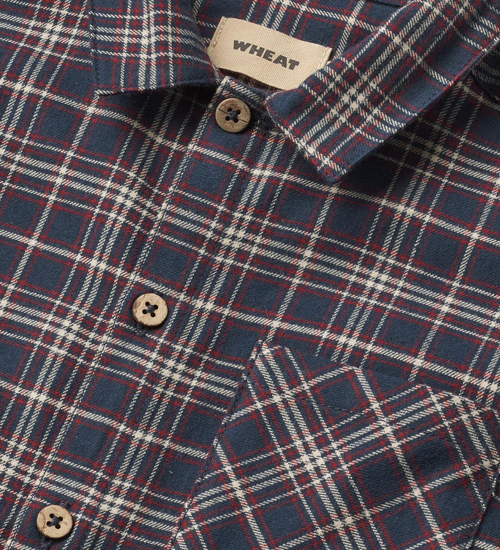 Wheat Skjorte - Oscar - Navy Check