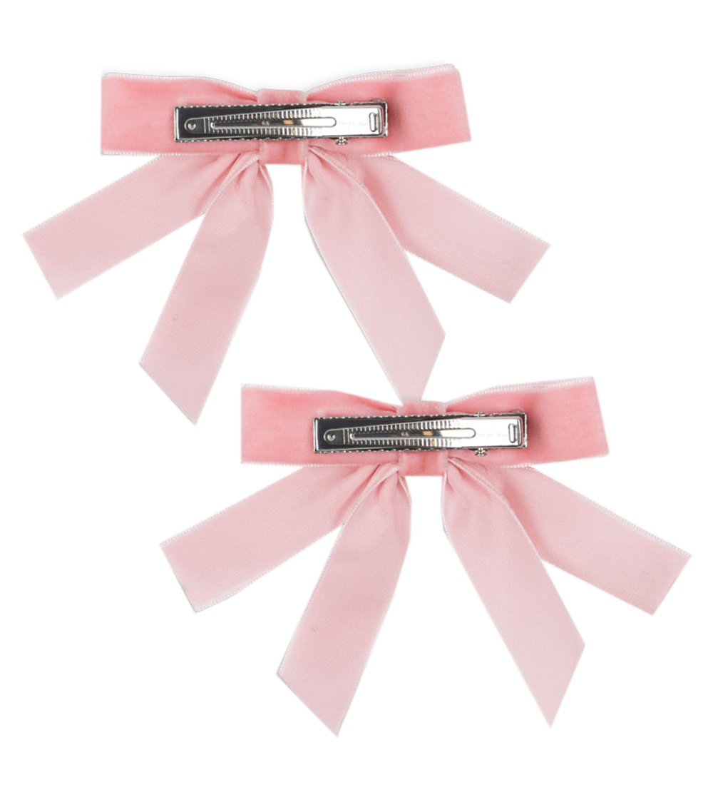 Konges Sløjd Hårsløjfer - 2-pak - Velour - Peony Pink