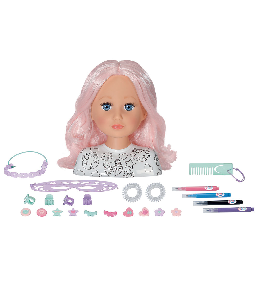 Baby Born Sminkehoved m. Tilbehør - Sister Styling Artist